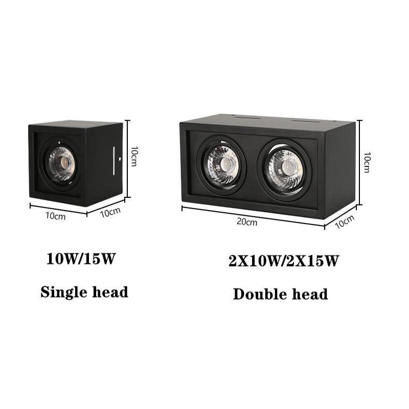 Wit Zwart Hoge Kwaliteit Opbouw Aanpassing Led Cob Dimmable Downlighters 10W 15W 20W 30W led Plafondlamp spot