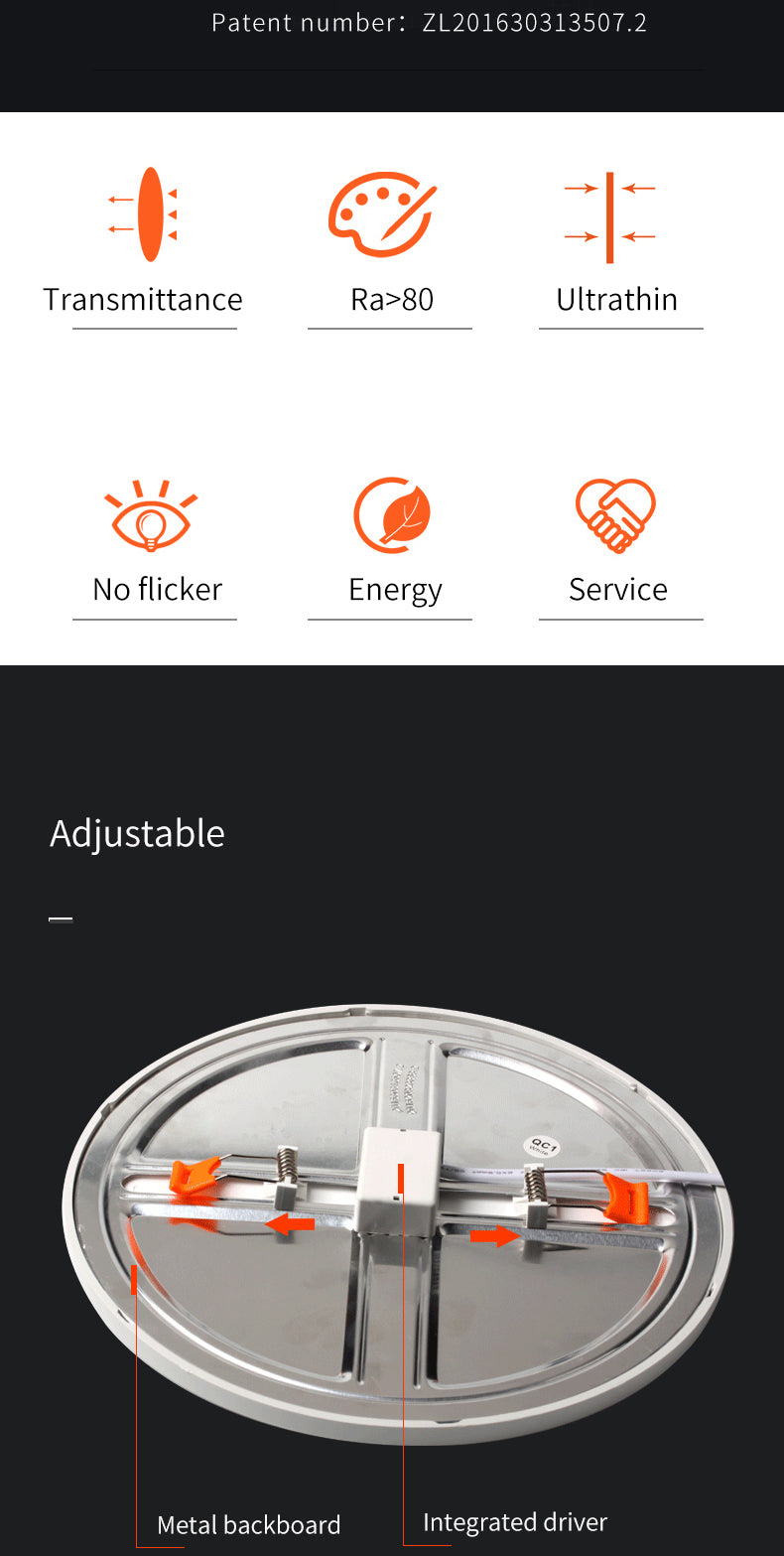 LED Panel Light Ultra Thin Recessed Led Downlights 6W 8W 15W 20W 220V 230V Round Square Shape Led Ceiling Panel Lamp