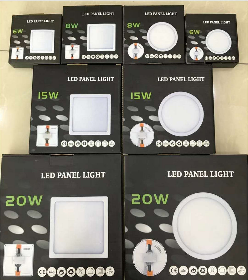 LED Panel Light Ultra Thin Recessed Led Downlights 6W 8W 15W 20W 220V 230V Round Square Shape Led Ceiling Panel Lamp