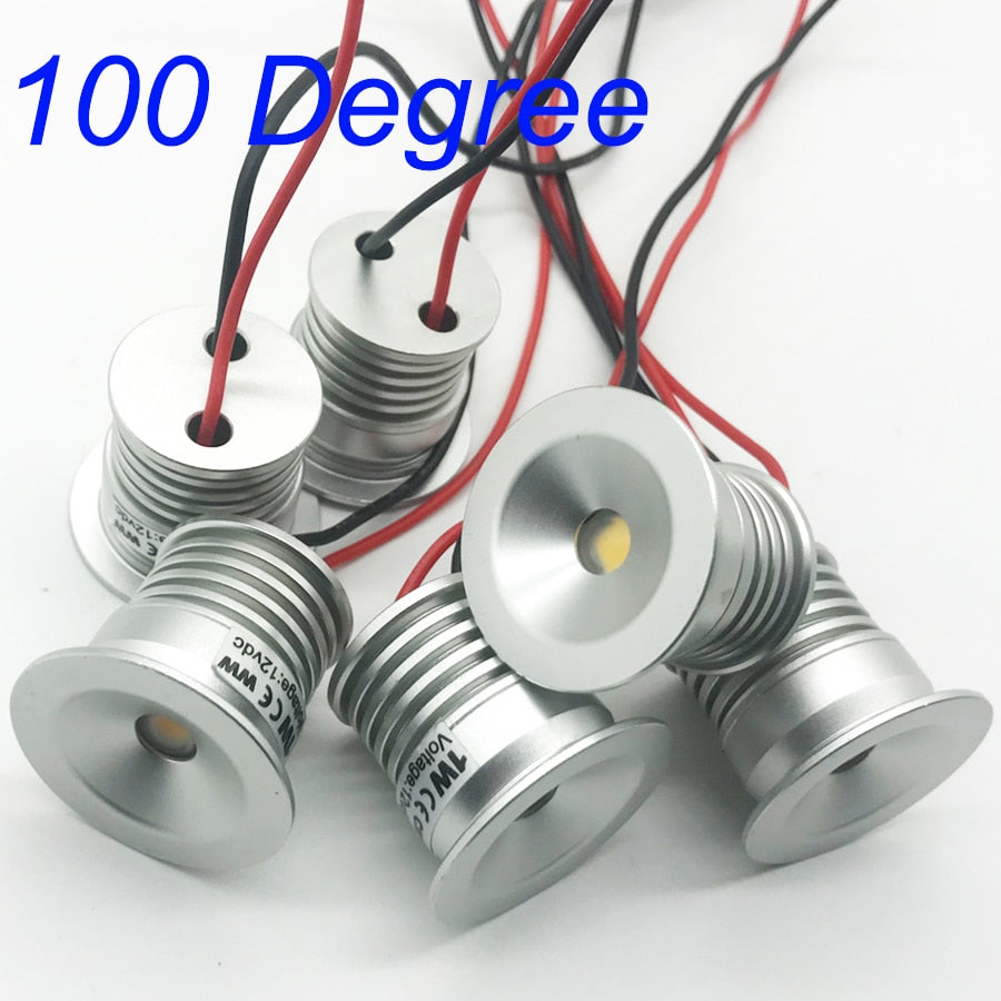 IP65 1W Mini Led Spot Downlight 12Vdc Cabinet Lamp 60D/120 Hotel Decoration Lighting 25mmRecessed Spotlight