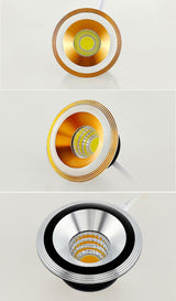 Gold Black 3W COB Spotlights Mini led ceiling Downlight AC85-265V lighting bulb for cabinet counter showcase with Drive