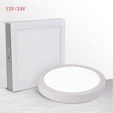 Round/Square 12V/24V 9W/15W/25W Led Panel Light Surface Mounted Led ceiling Downlight 1pcs/lot