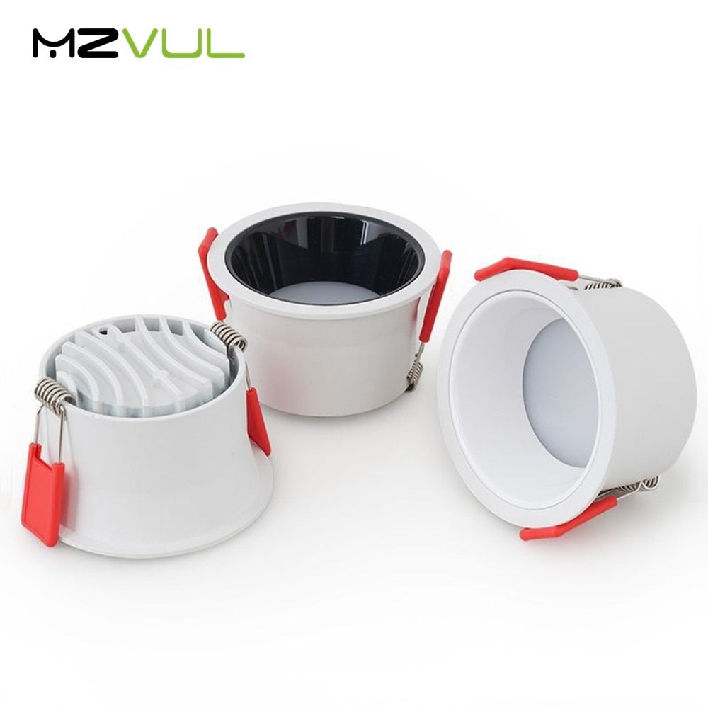 Anti-Glare LED Recessed Downlight 7W 12W Round Recessed Lamp 18W Led Ceiling Spot Light Indoor Background Spotlights AC220V 110V