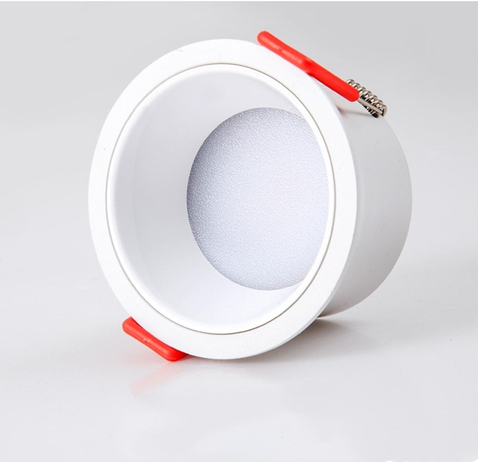 Anti-Glare LED Recessed Downlight 7W 12W Round Recessed Lamp 18W Led Ceiling Spot Light Indoor Background Spotlights AC220V 110V