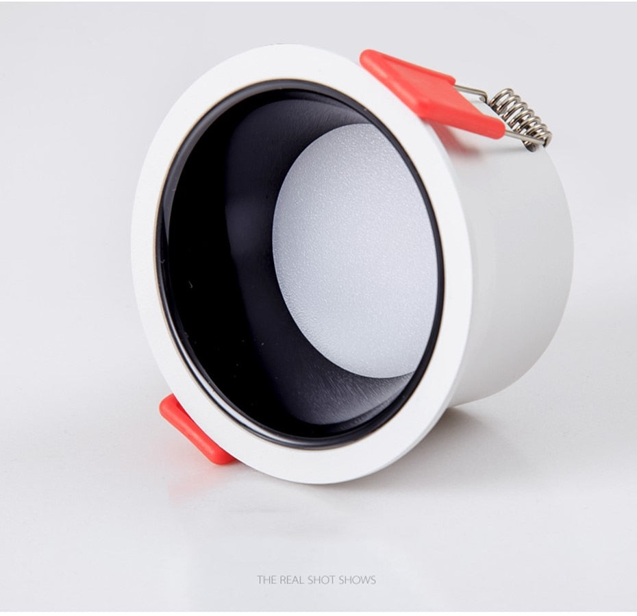 Anti-Glare LED Recessed Downlight 7W 12W Round Recessed Lamp 18W Led Ceiling Spot Light Indoor Background Spotlights AC220V 110V