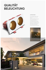 Anti-Glare Square Recessed Downlight 14W 24W 30W Angle Adjust High CRI Ceiling Spot Light