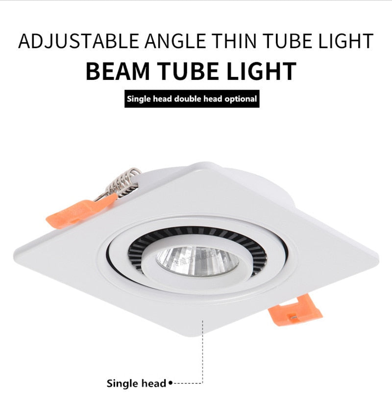 Dimmable Square Recessed LED Downlight 7W 9W 12W 14W 18W 24W LED COB Spot Light Decoration Ceiling Lamp AC85-265V Indoor Lighting