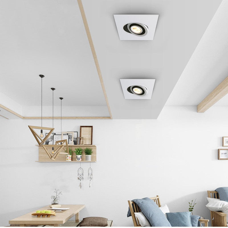 Dimmable Square Recessed LED Downlight 7W 9W 12W 14W 18W 24W LED COB Spot Light Decoration Ceiling Lamp AC85-265V Indoor Lighting