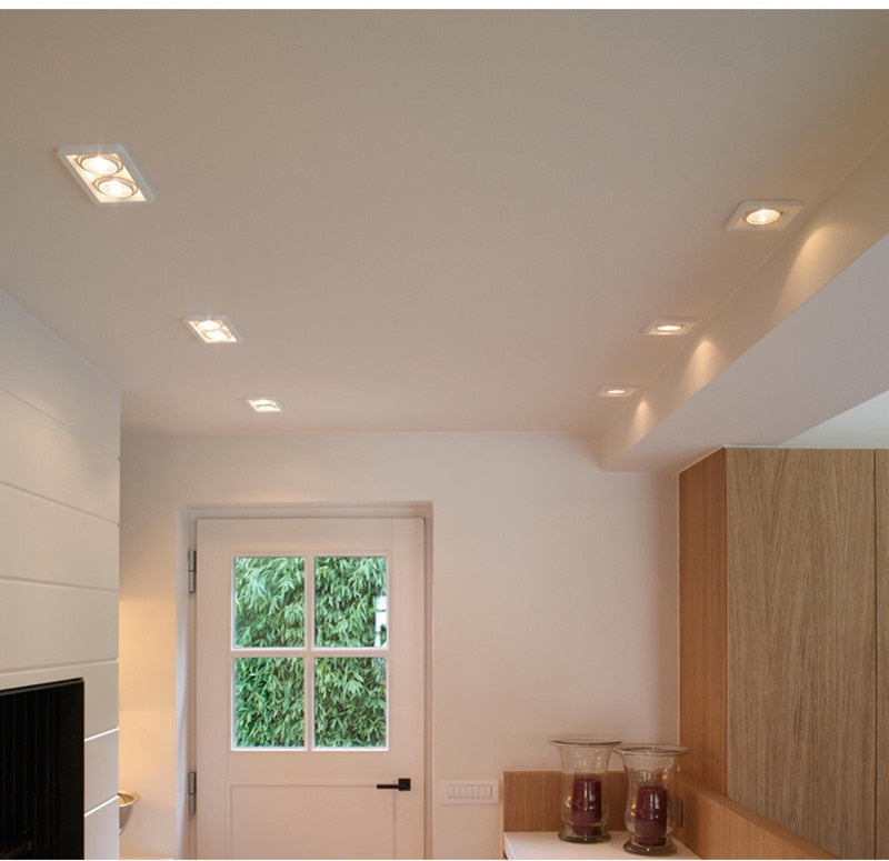 Dimmable Square Recessed LED Downlight 7W 9W 12W 14W 18W 24W LED COB Spot Light Decoration Ceiling Lamp AC85-265V Indoor Lighting