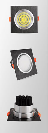 High Power Square LED Dimmable Ceiling Downlights Aluminum LED Ceiling Light COB AC90V-260V 7W/9W12W/2x7W/2x9W/2x12W LED Lamps