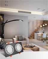 High Power Square LED Dimmable Ceiling Downlights Aluminum LED Ceiling Light COB AC90V-260V 7W/9W12W/2x7W/2x9W/2x12W LED Lamps