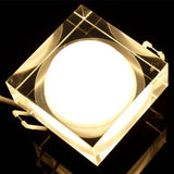 LED Crystal Downlight Round/Square 1W 3W 5W 7W LED Ceiling Spot Light Warm White/White LED Recessed Lamp for Home Decoration