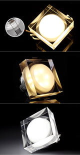 LED Crystal Downlight Round/Square 1W 3W 5W 7W LED Ceiling Spot Light Warm White/White LED Recessed Lamp for Home Decoration