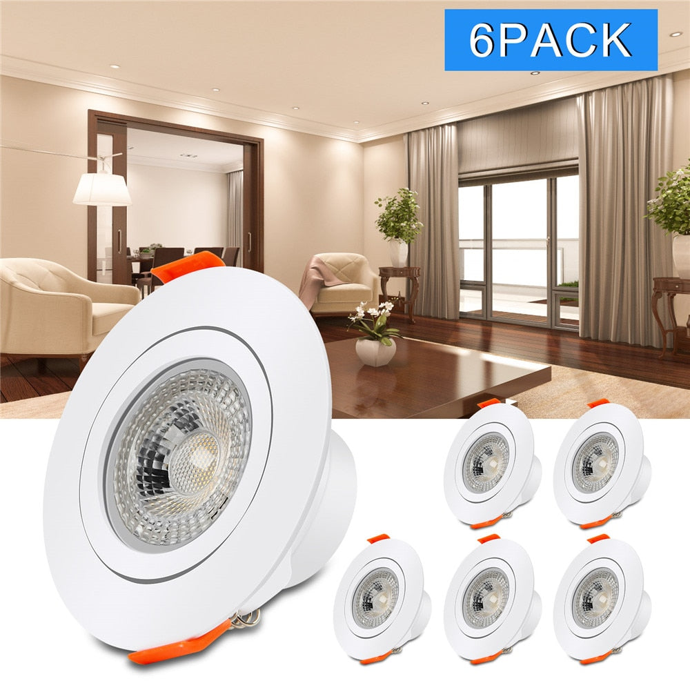 Led Downlights 220V 6pcs Downlight Spot Led Lights Lamp Surface Mounted 6W Light Fixture For Indoor Lighting Kitchen