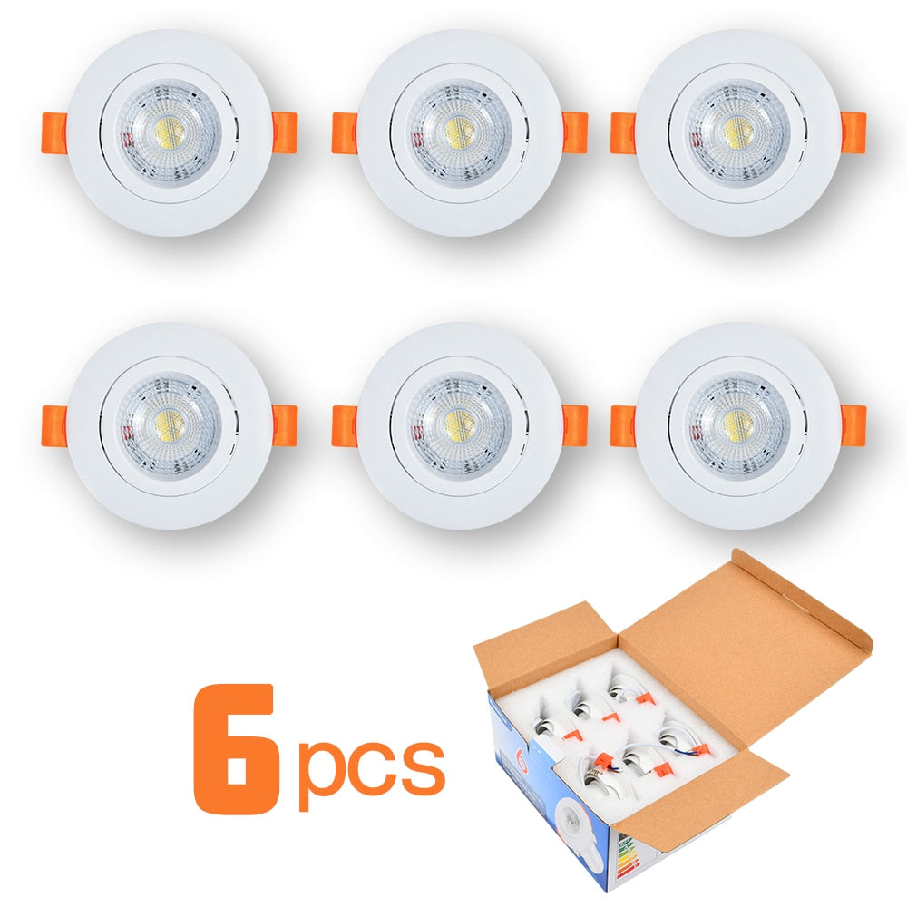 Led Downlights 220V 6pcs Downlight Spot Led Lights Lamp Surface Mounted 6W Light Fixture For Indoor Lighting Kitchen