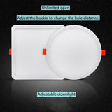 Ultra-Thin Square Panel Freely Adjustable LED 110/220V Downlight Ceiling Light Embedded Living Room Opening Light 6W 8W 15W 20W