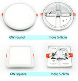 Ultra-Thin Square Panel Freely Adjustable LED 110/220V Downlight Ceiling Light Embedded Living Room Opening Light 6W 8W 15W 20W