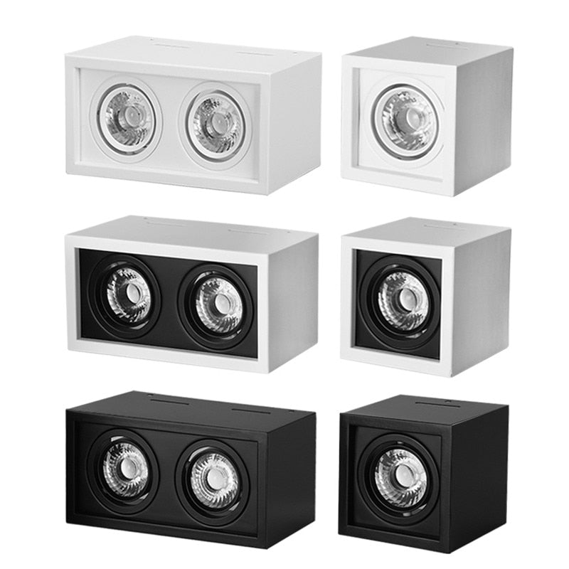 White Black High quality Surface Mounted adjustment LED COB dimmable Downlights ac85-265V 10W 20W LED Ceiling Lamp Spot