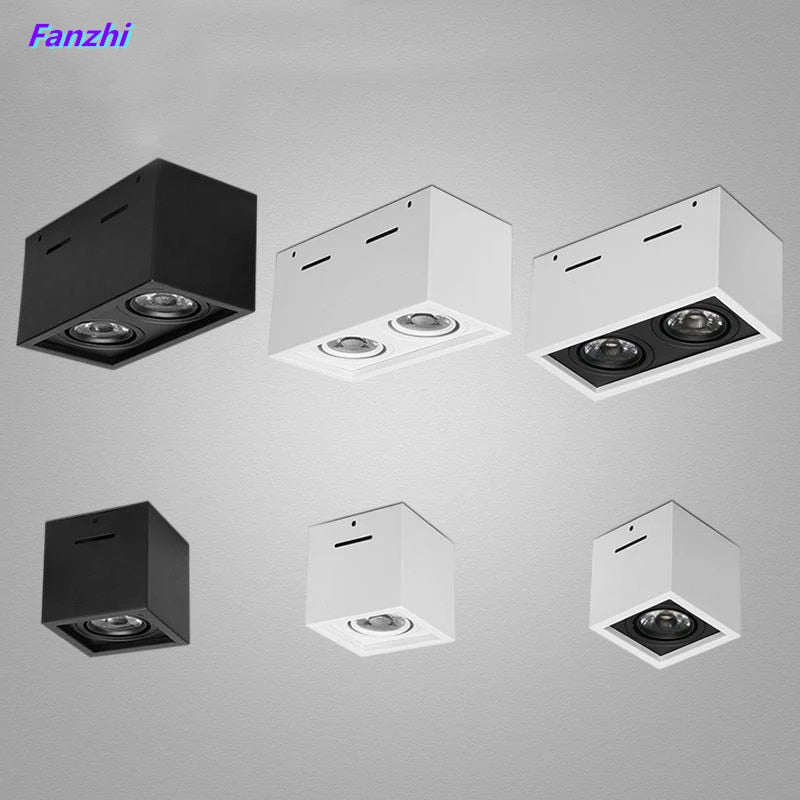 White Black High quality Surface Mounted adjustment LED COB dimmable Downlights ac85-265V 10W 20W LED Ceiling Lamp Spot