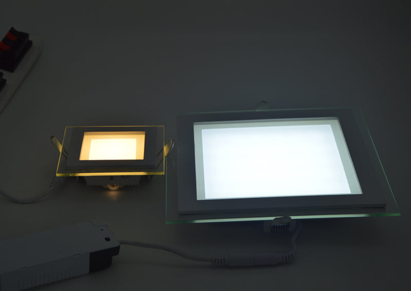 Dimmable LED Panel Downlight 6W 12W 18W Square Glass Panel Lights High Brightness Ceiling Recessed Lamps SMD5730 AC110V AC220V