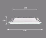 Dimmable LED Panel Downlight 6W 12W 18W Square Glass Panel Lights High Brightness Ceiling Recessed Lamps SMD5730 AC110V AC220V