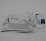 Dimmable LED Panel Downlight 6W 12W 18W Square Glass Panel Lights High Brightness Ceiling Recessed Lamps SMD5730 AC110V AC220V