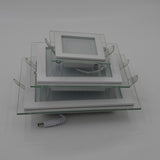 Dimmable LED Panel Downlight 6W 12W 18W Square Glass Panel Lights High Brightness Ceiling Recessed Lamps SMD5730 AC110V AC220V
