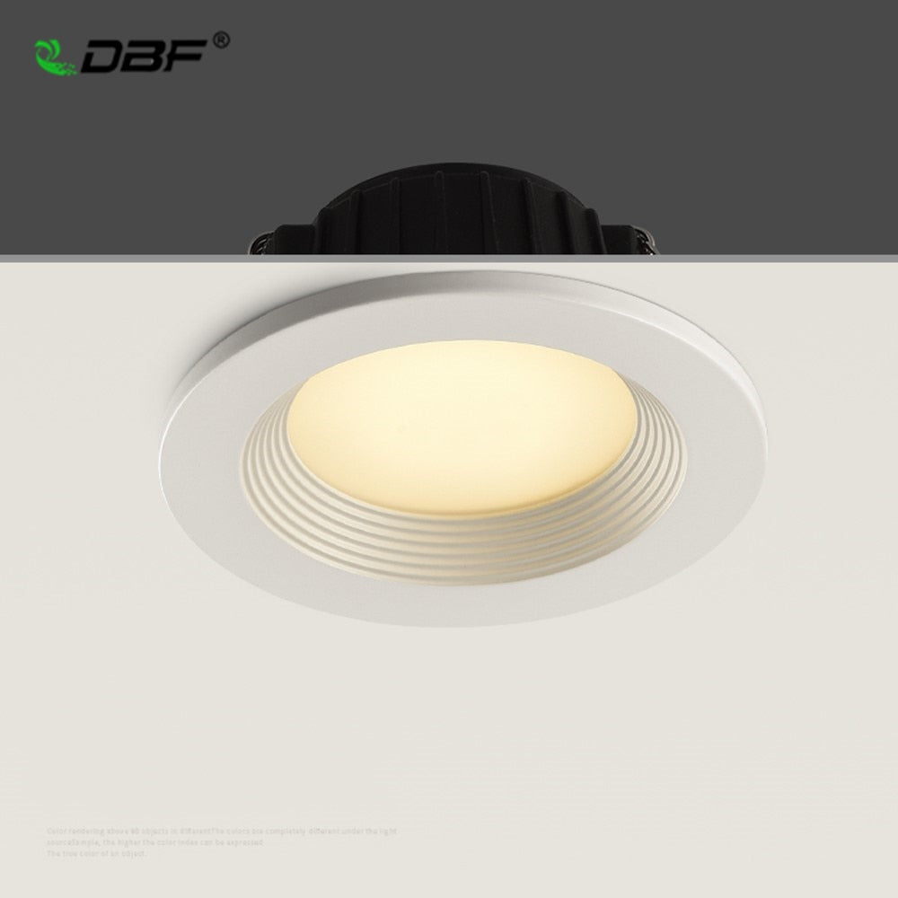 DBF 2020 New 3 Light Temperature Changeable Ceiling Recessed LED Downlight 7W 10W 12W 15W Round LED Downlight Kitchen Home 220V