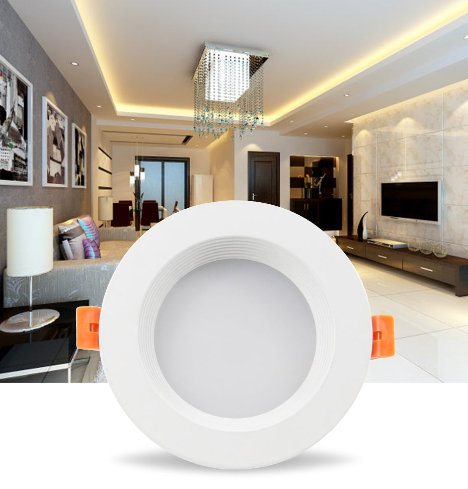 DBF 2020 New 3 Light Temperature Changeable Ceiling Recessed LED Downlight 7W 10W 12W 15W Round LED Downlight Kitchen Home 220V