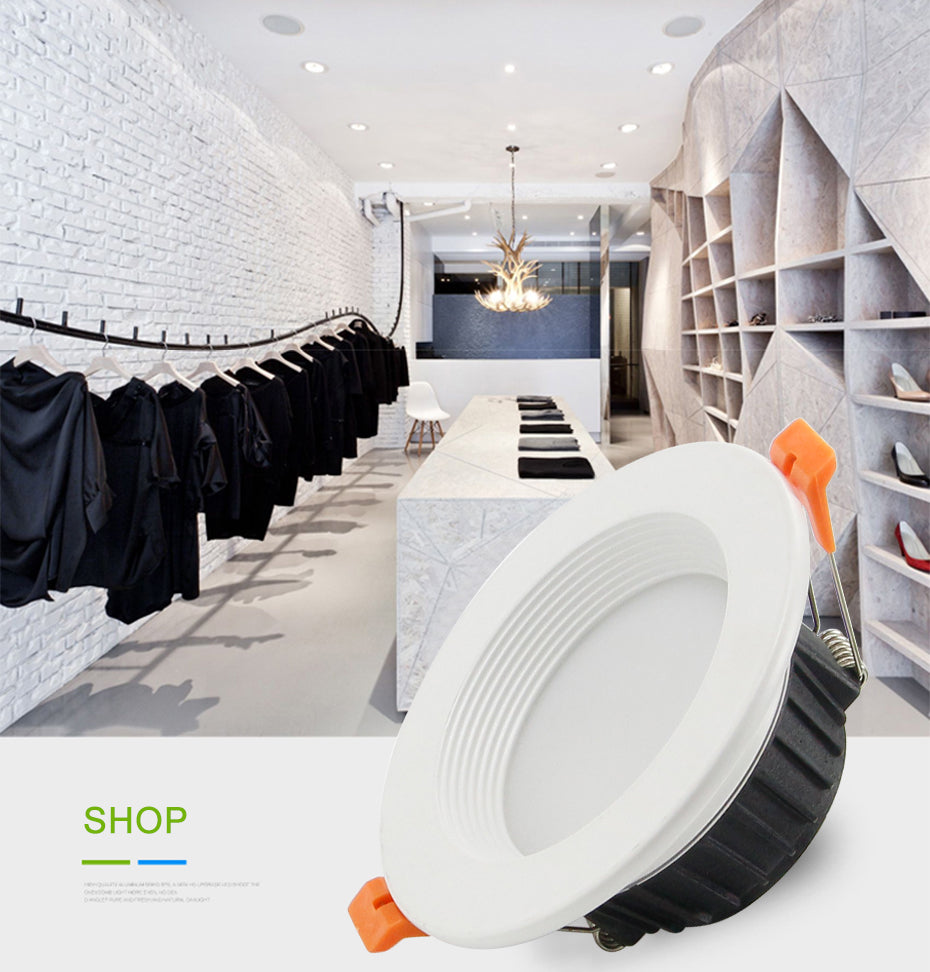 DBF 2020 New 3 Light Temperature Changeable Ceiling Recessed LED Downlight 7W 10W 12W 15W Round LED Downlight Kitchen Home 220V