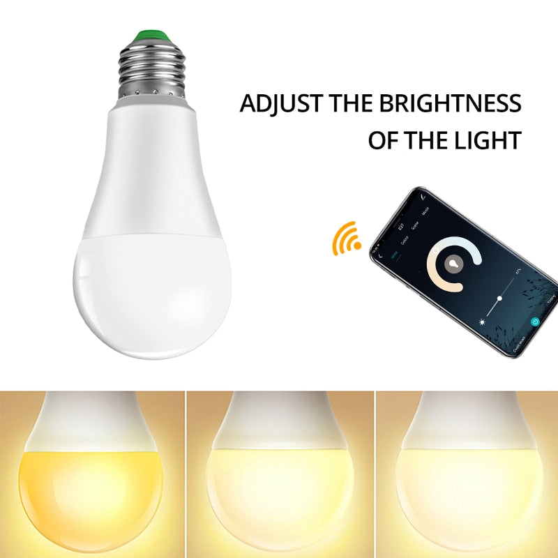 15W WiFi Smart LED Light Bulb E27 B22 Ampoule LED Intelligent Dimmable Night Lamp Apply to Alexa Google Home Alice Echo for Home