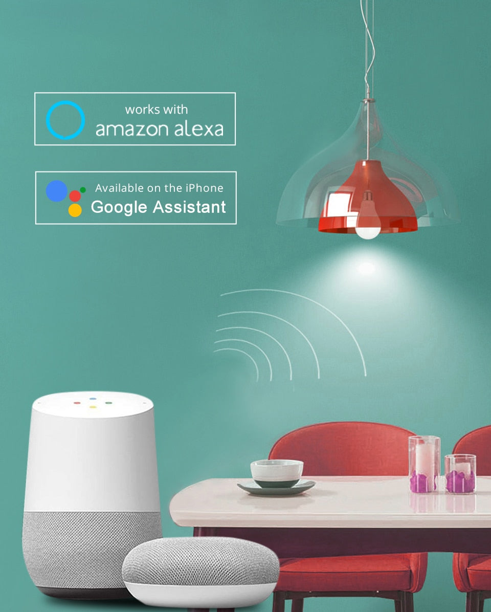 15W WiFi Smart LED Light Bulb E27 B22 Ampoule LED Intelligent Dimmable Night Lamp Apply to Alexa Google Home Alice Echo for Home