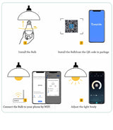 15W WiFi Smart LED Light Bulb E27 B22 Ampoule LED Intelligent Dimmable Night Lamp Apply to Alexa Google Home Alice Echo for Home