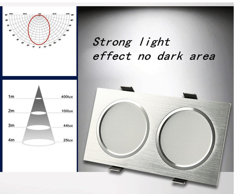 High Quality Dimmable LED Downlight 9W 12W 18W 24W AC85-265V Recessed LED High Power Spot light Ceiling lamp Indoor Lighting