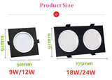 High Quality Dimmable LED Downlight 9W 12W 18W 24W AC85-265V Recessed LED High Power Spot light Ceiling lamp Indoor Lighting