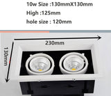 Double Dimmable Led downlight Spot Light 10w 20W 30W ac85-240V ceiling recessed Lights Indoor Lighting