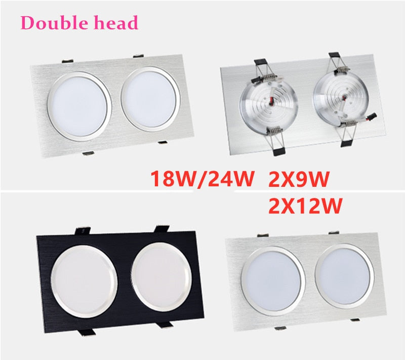 High Quality Dimmable LED Downlight 9W 12W 18W 24W AC85-265V Recessed LED High Power Spot light Ceiling lamp Indoor Lighting