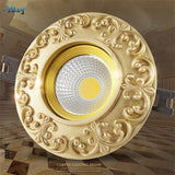Copper European Downlight Household Spotlights Led Ceiling Living Room Lights Cob Bulb Embedded Bull Eye Lamps Hole Lighting