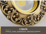 Copper European Downlight Household Spotlights Led Ceiling Living Room Lights Cob Bulb Embedded Bull Eye Lamps Hole Lighting