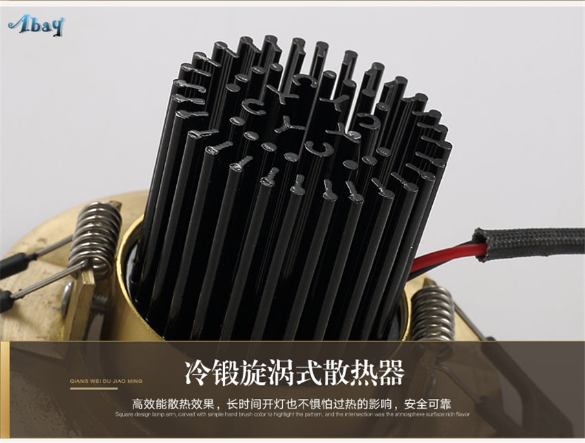 Copper European Downlight Household Spotlights Led Ceiling Living Room Lights Cob Bulb Embedded Bull Eye Lamps Hole Lighting