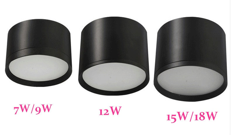 Surface Mounted Ceiling Downlight SMD5730 7W 9W 12W 15W 18W AC85-265V Ceiling lamp COB Led downlights Spot light +led driver