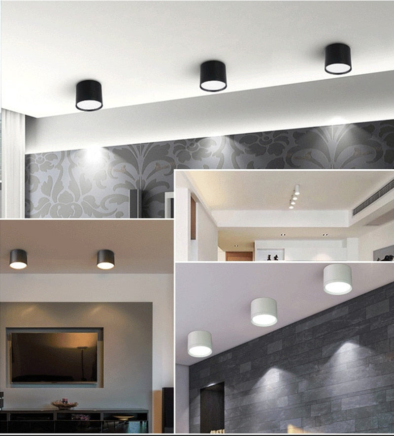 Surface Mounted Ceiling Downlight SMD5730 7W 9W 12W 15W 18W AC85-265V Ceiling lamp COB Led downlights Spot light +led driver