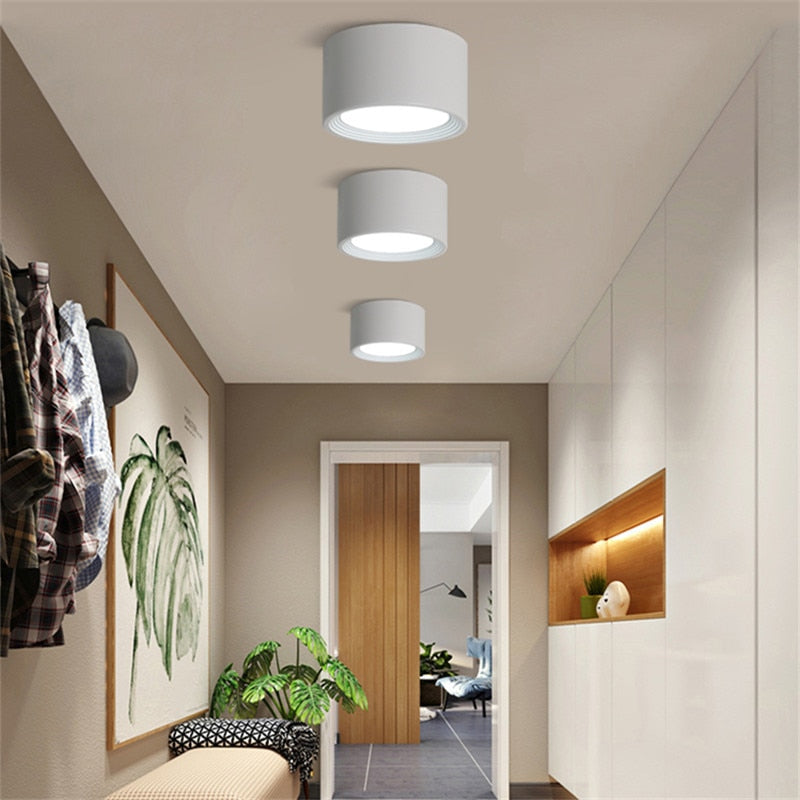 Surface Mounted Ceiling Downlight SMD5730 7W 9W 12W 15W 18W AC85-265V Ceiling lamp COB Led downlights Spot light +led driver