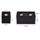 Angle Adjustable Surface Mounted LED Ceiling light +Replaceable GU10 LED Bulb 7W 10W 14W 20W Square LED downlight Spot Light