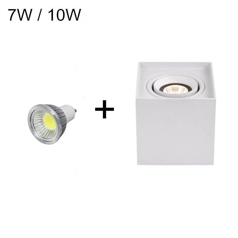 Angle Adjustable Surface Mounted LED Ceiling light +Replaceable GU10 LED Bulb 7W 10W 14W 20W Square LED downlight Spot Light