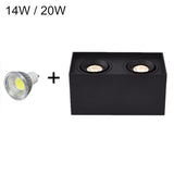 Angle Adjustable Surface Mounted LED Ceiling light +Replaceable GU10 LED Bulb 7W 10W 14W 20W Square LED downlight Spot Light