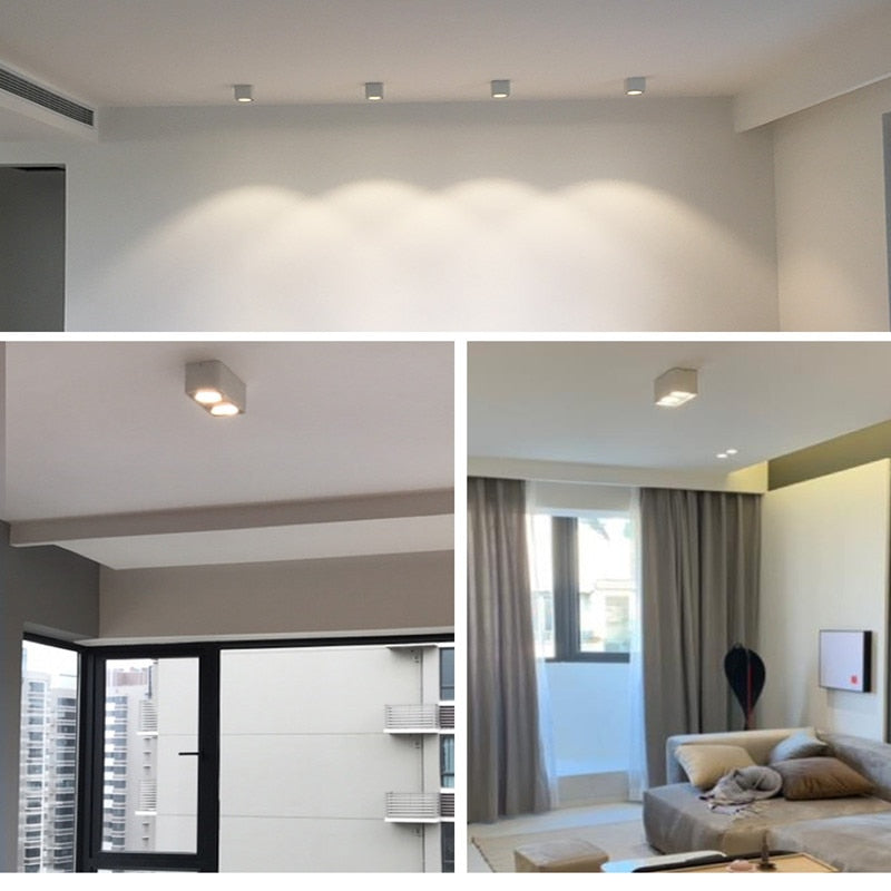 Angle Adjustable Surface Mounted LED Ceiling light +Replaceable GU10 LED Bulb 7W 10W 14W 20W Square LED downlight Spot Light