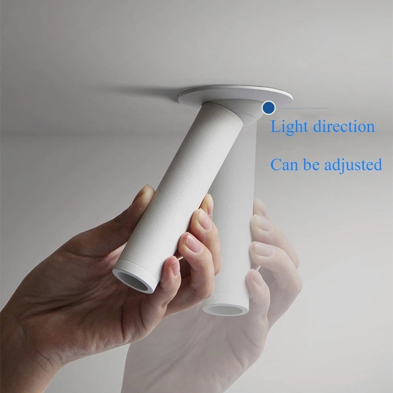 LED embedded rotatable spotlight Simple modern aisle long arm spotlight Clothing store ceiling downlight COB ceiling light