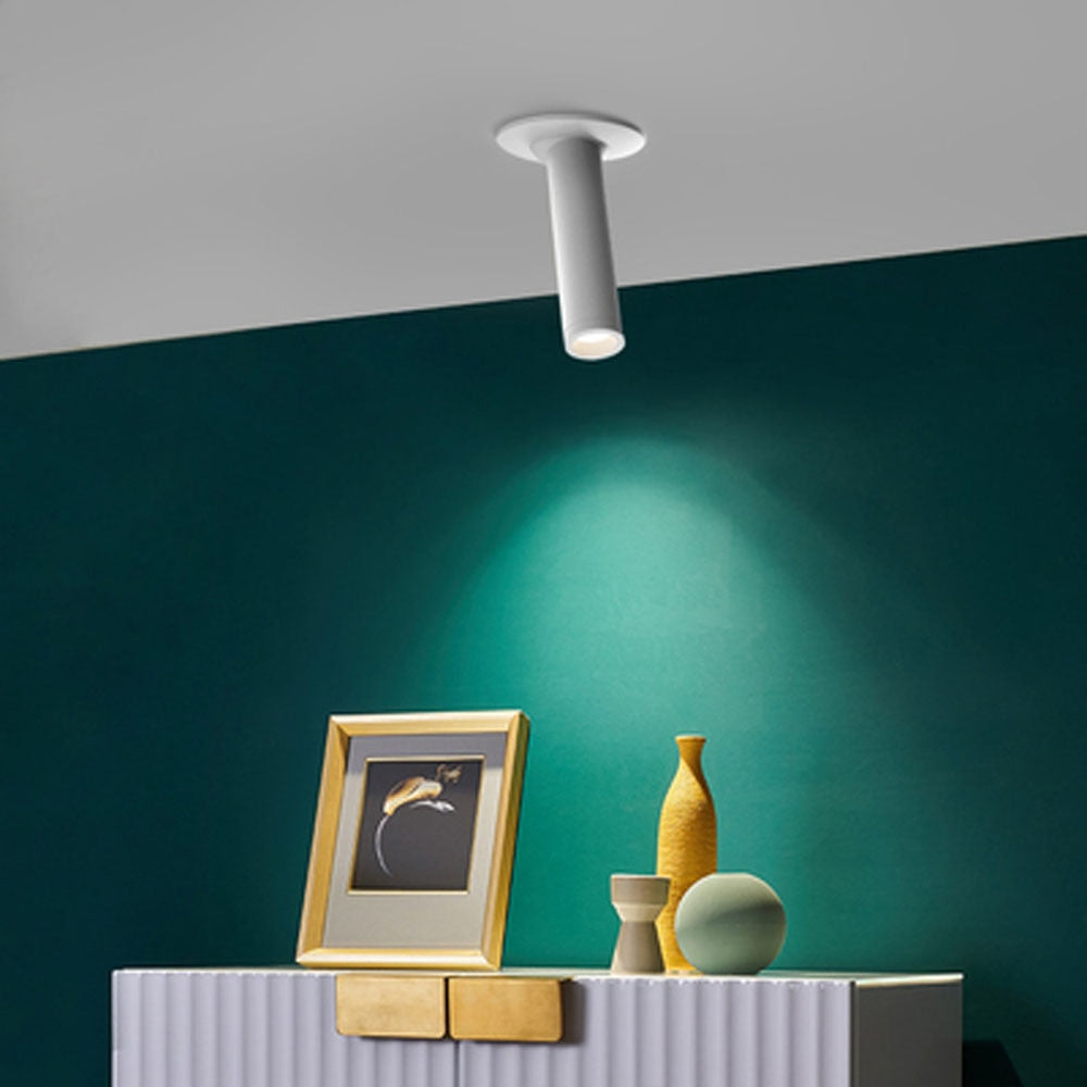 LED embedded rotatable spotlight Simple modern aisle long arm spotlight Clothing store ceiling downlight COB ceiling light