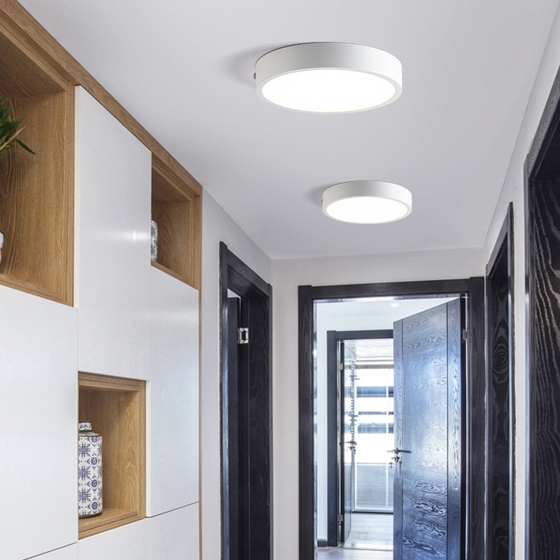 Surface Mounted LED Ceiling Lamp Ultra-thin Simple Round/Square Downlight 5W 8W 16W 30W Bathroom Corridor Panel Lights AC85-265V